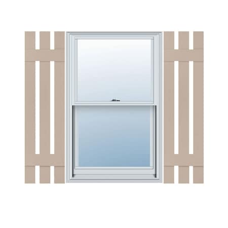 Ekena Millwork 12-in. W x 51-in. H Mid-America Vinyl, Standard Size Three Board Spaced Shutters, 023 - Wicker, PR 00031251023
